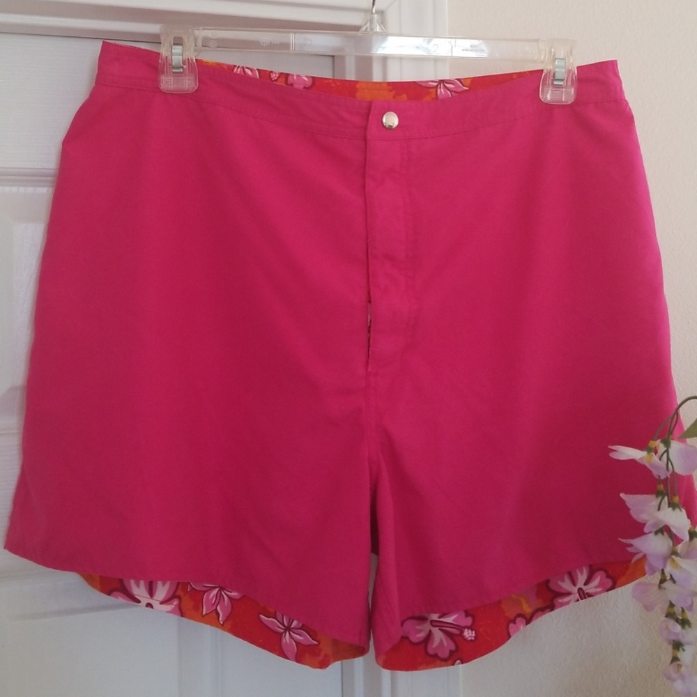 Two sides womens  swim shorts pink/floral